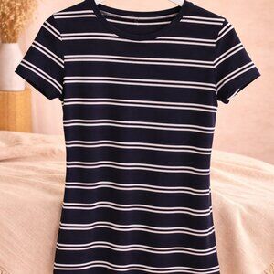 Navy & White Striped Tee